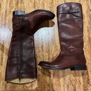 FRYE-Molly Button-Tall Knee High Boot- Redwood Leather-SIZE 6-NWOB
